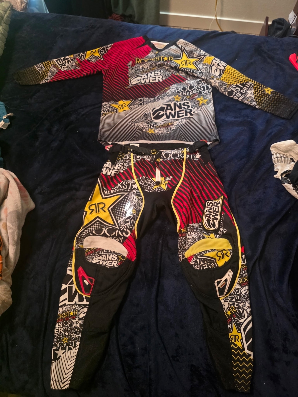 Answer Kids Motocross Jersey and Pants Set - Black, Red & Yellow